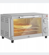 Homcom Mini piekarnik 9L, blacha do pieczenia, ruszt, 800-088v90sr