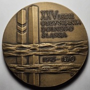 XXV LECIE ODZYSKANIA DOLNEGO ŚLĄSKA  1945 - 1970 - medal z brązu 