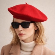 Damski Beret Vintage 80’ Wool Wełna Czechoslovakia Rare Unikat Nowy !