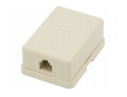 Gniazdo telefoniczne natynkowe pojedyncze 6p4c RJ11 beżowe