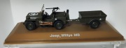 Model Jeep wojskowy z przyczepką military Jeep Willys MB 1:43 Atlas Edition