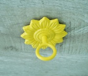 Wieszak Hak Uchwyt sufitowy kuty na doniczkę - Żółty RAL 1018 (W51)