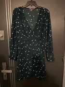 Primark sukienka modny wzór groszki butelkowa zieleń hit roz.40 