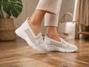 Sneakersy półbuty espadryle damskie Boho ażurowe 38 biale 