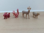 Figurki zając wiewiórka jeleń owca 4 x figurka zwierzęta polskie czasy PRL 