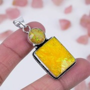 wisior, zawieszka szkło dichroiczne próba 925 UNIKAT