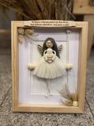 Anioł Szczęścia dla dziewczynki, rękodzieło, Chrzest, prezent, urodziny itd