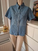 Y2K denim niebieska jeansowa koszula retro vintage casual jeans Clean girl