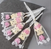 Mydełko W Kształcie Róży Z Misiem Różowe Prezent 