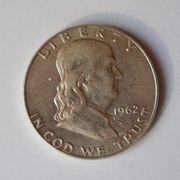MONETA  USA 1962 1/2 DOLLAR PÓŁ DOLARA HALF FRANKLIN