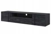 Szafka RTV Verica 200 cm czarna z wnęką i szufladami (5905487802350)
