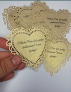 115szt podziekowania gości weselnych karteczki bileciki złote 