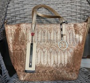 MONNARI piękna złota duża torebka,nowa z metką