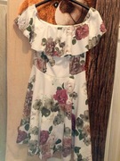 New Look: biała w róże sukienka hiszpanka 38 