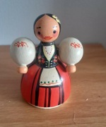 UNIKAT ! LALKA REGIONALNA ŁOWICZANKA ręcznie malowana PRL Cepelia lata 70