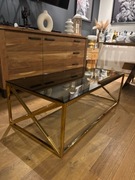 Stolik glamour złoty z przyciemnioną szybą 