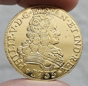 Hiszpania Moneta 4 Escudo 1733 Filip V