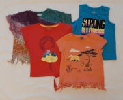 Zestaw 4 koszulek letnich frędzle, wiązania r. 122/128