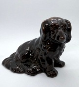 Figurka vintage Jamnik długowłosy Czekoladowa Rumuńska Ceramika z Lat 70XXw