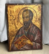 Stara ikona bizantyjska Św. Apostoł Paweł, 32 cm* 24 cm antyk