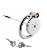 Chastity Flat Cage stalowy pas cnoty klatka na penisa oring 50mm