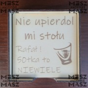 Podkładki pod kubek/szklankę 10x10cm, drewno grawer #MiszMówiszMasz