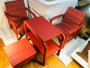 Komplet: stare dwa folete stolik telewizor taboret lata sześćdz. XX wieku