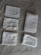 Zestaw 5 nowych białych ecru materiałów tkanina na firany firanki markizeta