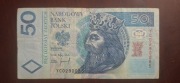 BANKNOT KOLEKCJONERSKI 50 ZŁ 1994 ROK RZADKA ZASTEPCZA SERIA YC