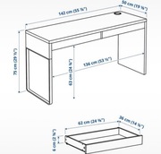Biurko micke z ikea czarno-brązowe