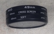 Zestaw filtrów foto 49 mm Japan 3 szt. SOFT, AICO, CROSS SCREEN