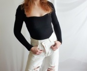 Body Damskie Czarne Długi Rękaw Dekolt Serce Missguided xs 34