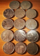 NOK 11x20 i 3x10 koron Norwegii każda inna komplet