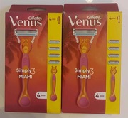 2 paczki Gillette Simply Venus 3 Miami Rączka maszynki + ostrza