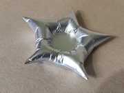 SREBRNY świecznik dekoracyjny imitacja GWIAZDY idealna dekoracja PREZENT