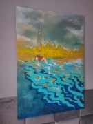 Obraz na płótnie wenecja morze łódka pejzaż oryginał 100x70cm