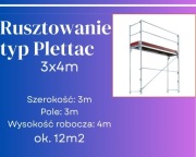 Rusztowanie typ Plettac zestaw 12m2 elewacja podest ocieplenie 3m rama