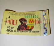 BILET ZTM WARSZAWA 40gr/4000zł 4szt !!!