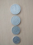 1 zł,bez znaku 50 gr  bez znaku,20 gr,10 gr 1976 r