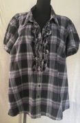 EVANS Bluzeczka w kratkę, krótki rękaw - Rozmiar 56