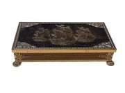 Ozdobna szkatułka pudełko metalowe vintage PRL