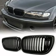 Grill Nerki Atrapa grilla do BMW E46 02-05  w czarnym połysku.