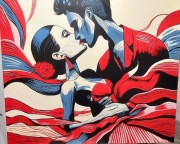 Wkręceni obraz 120x100 cm farby akrylowe