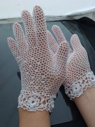 Rękawiczki koronkowe szydełkowe r.M, z efektem 3D