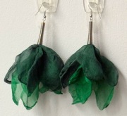 Urocze kolczyki butelkowa zieleń, srebro