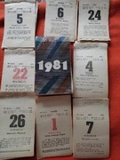 Orginalne kartki z kalendarza rok 1981