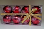 BOMBKI CHOINKOWE PLASTIKOWE CZERWONE 6CM 8SZT 