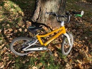 Rower dzięcięcy Woom 3, żółty, 4-6lat, Odbiór Żoliborz (nóżka gratis!)