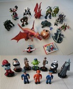 Figurki Rycerzy Smoki Żółwie Ninja Batman kula LEGO puzzle Spiderman plecak