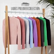 Elegancki damski sweter golf City Comfort rozmiar L niebieski